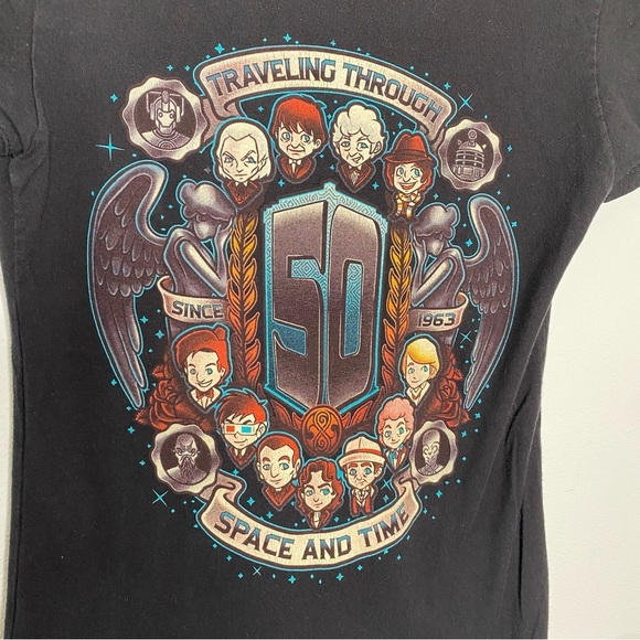TeeFury 50th Anniversary Doctor Who Graphic Tee - Picture 1 of 5